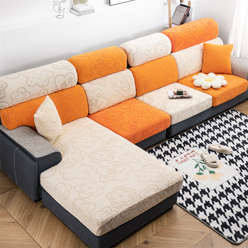 Slipcover Sofa Cover Sunflower Seat Covers Elastic Dustproof Couch Cushion Cover