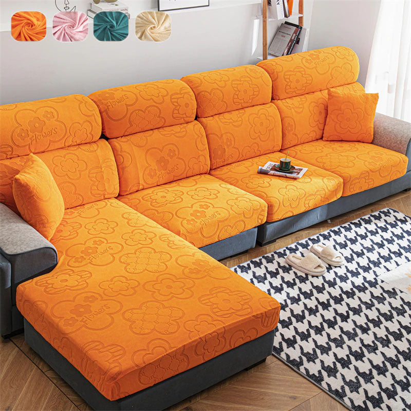Slipcover Sofa Cover Protector All Season Dustproof and Elastic Sunflower Couch Cushion Cover