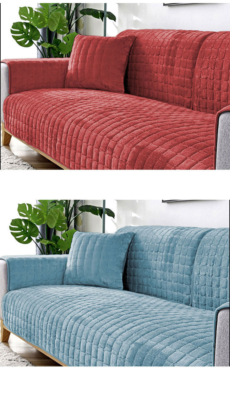 Sofa Cushion Plush Winter Thick Non-Slip Sofa Cushion Sofa Towel Flannel Cushion Universal Sofa Decoration Cover