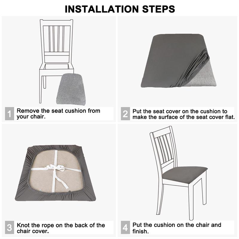Waterproof Dining Room Chair Cover Spandex Elastic Removable Seat Covers
