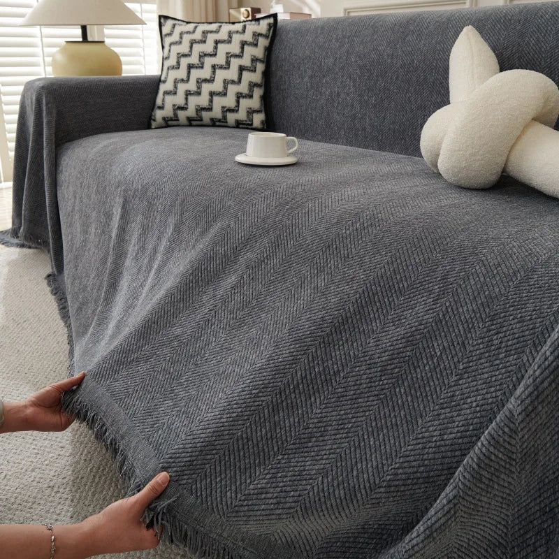 Chenille Couch Sofa Covers Anti-scratch Chair Cushion Cover Blanket Furniture Protector