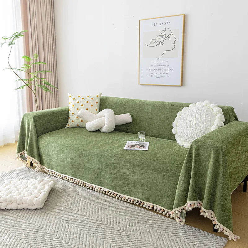 Stylish Chenille Sofa Cover Durable Sectional Couch Cover Blanket  Furniture Protector
