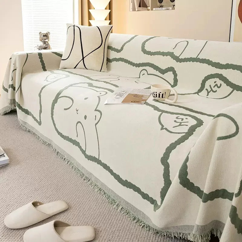 Cartoon Cute Sofa Cover Chenille Durable Seat Cushion Cover Slipcover