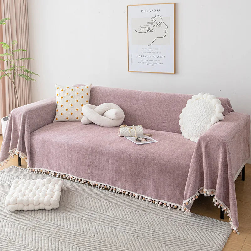 Stylish Chenille Sofa Cover Durable Sectional Couch Cover Blanket  Furniture Protector