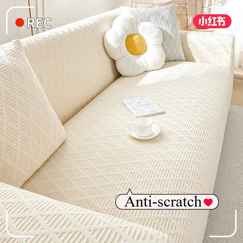 Durable Sofa Cover Anti-cat Scratch Slipcover Stretchy Armchair Futon Cover
