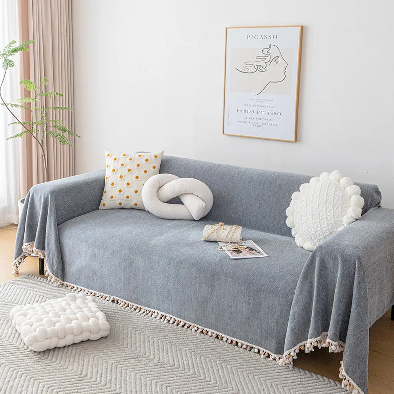 Stylish Chenille Sofa Cover Durable Sectional Couch Cover Blanket  Furniture Protector