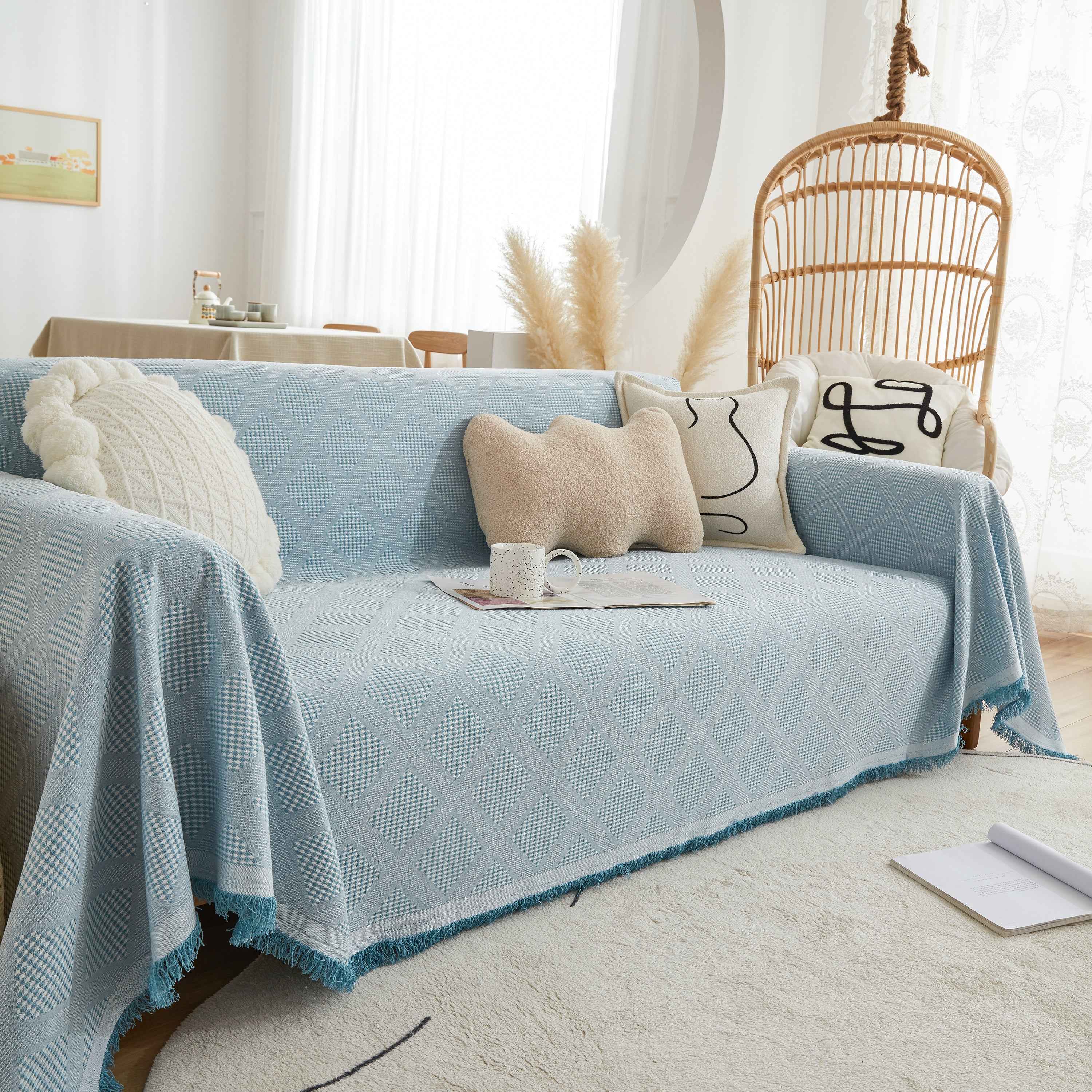 High-Quality Polyester Fabric Sofa Throw, Couch Cover Blanket Throw, Couch Protector for Pets