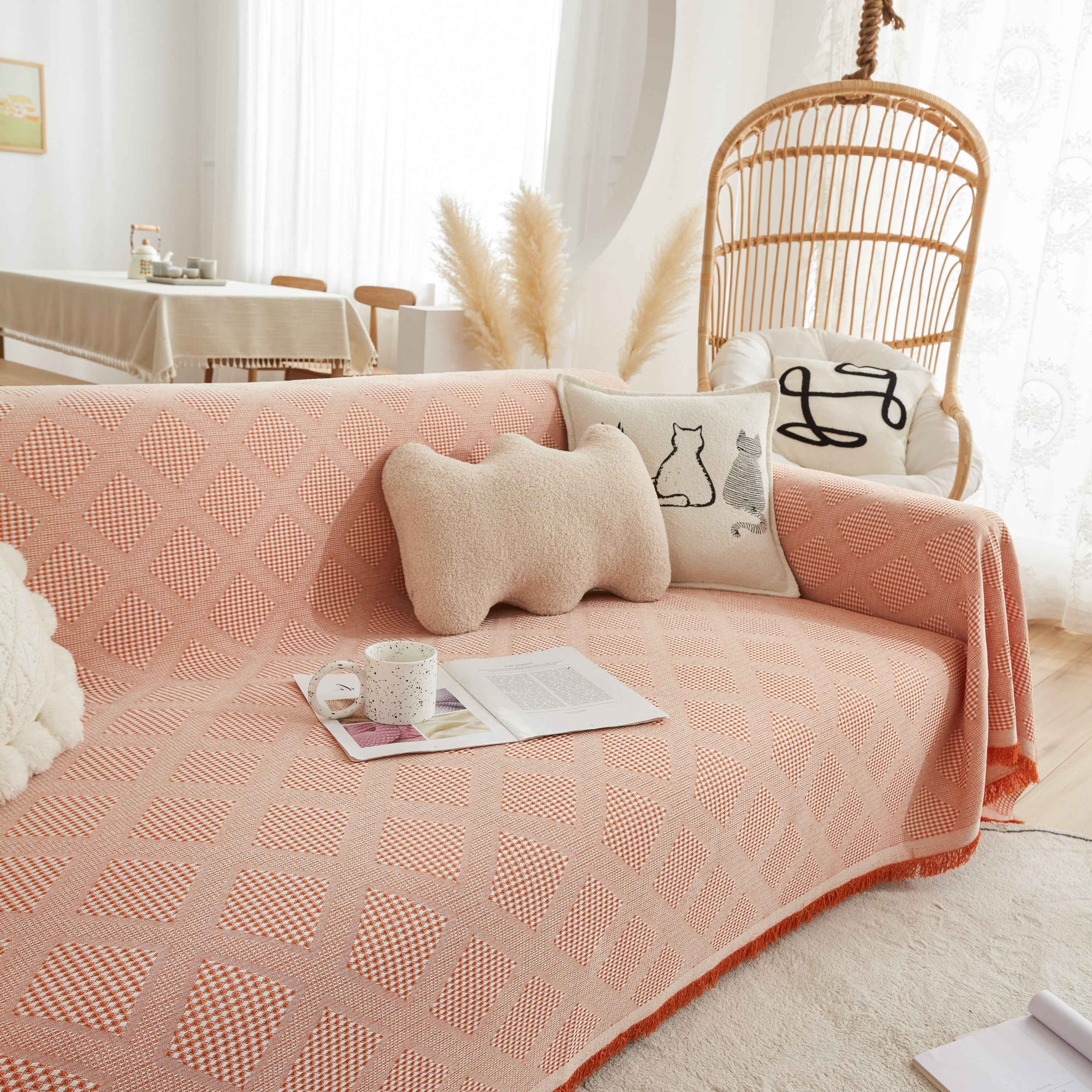 High-Quality Polyester Fabric Sofa Throw, Couch Cover Blanket Throw, Couch Protector for Pets