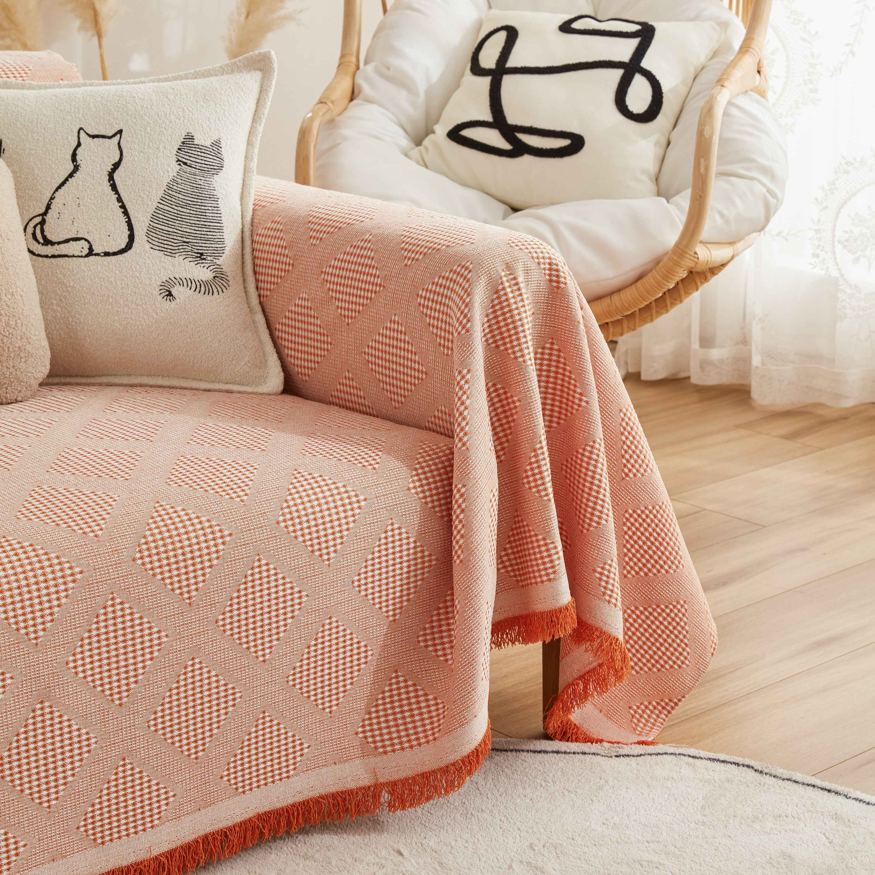High-Quality Polyester Fabric Sofa Throw, Couch Cover Blanket Throw, Couch Protector for Pets