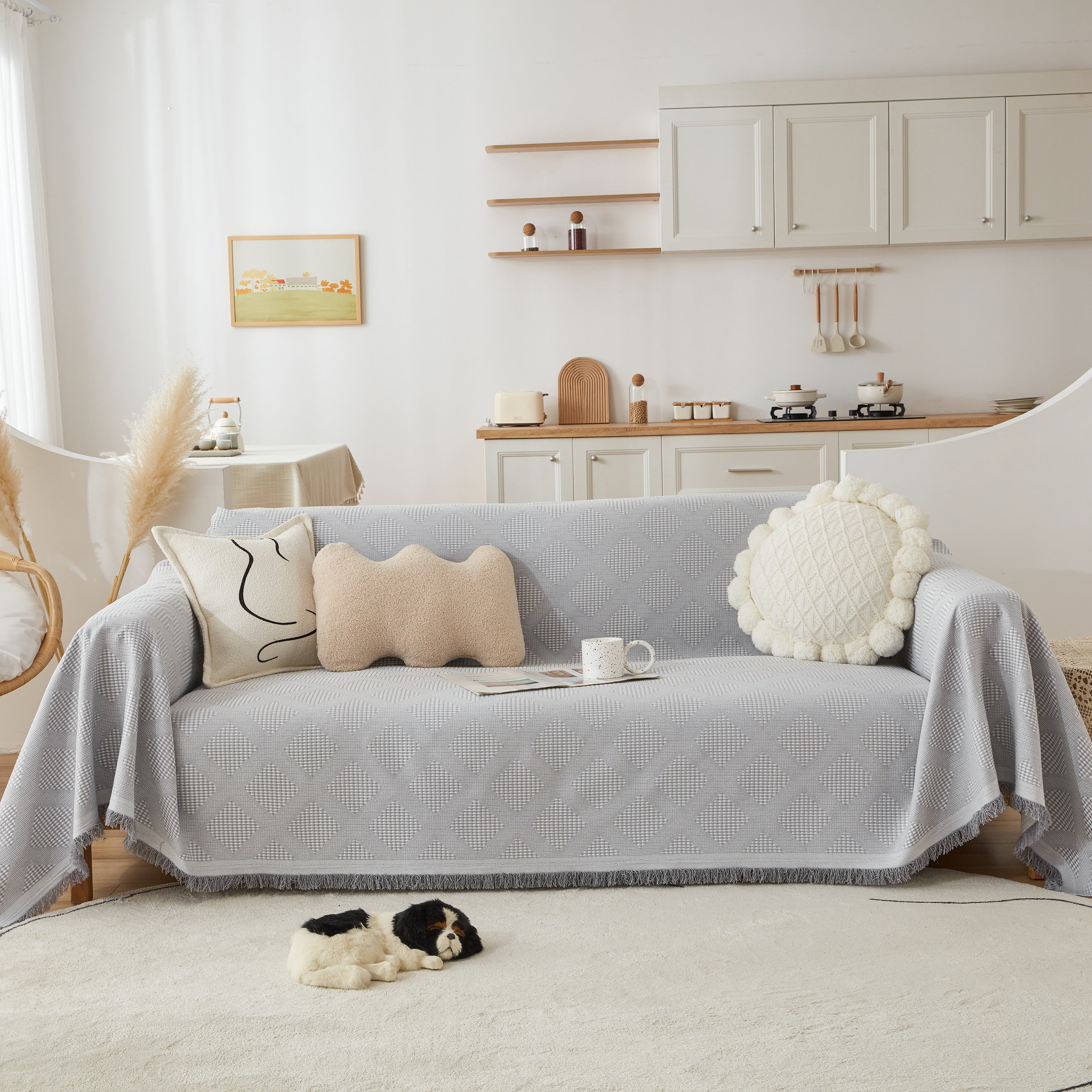 High-Quality Polyester Fabric Sofa Throw, Couch Cover Blanket Throw, Couch Protector for Pets