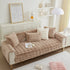 Soft Thick Faux Fur Sofa Cover Stripe Fluffy Fuzzy Non-Slip Washable Couch Covers