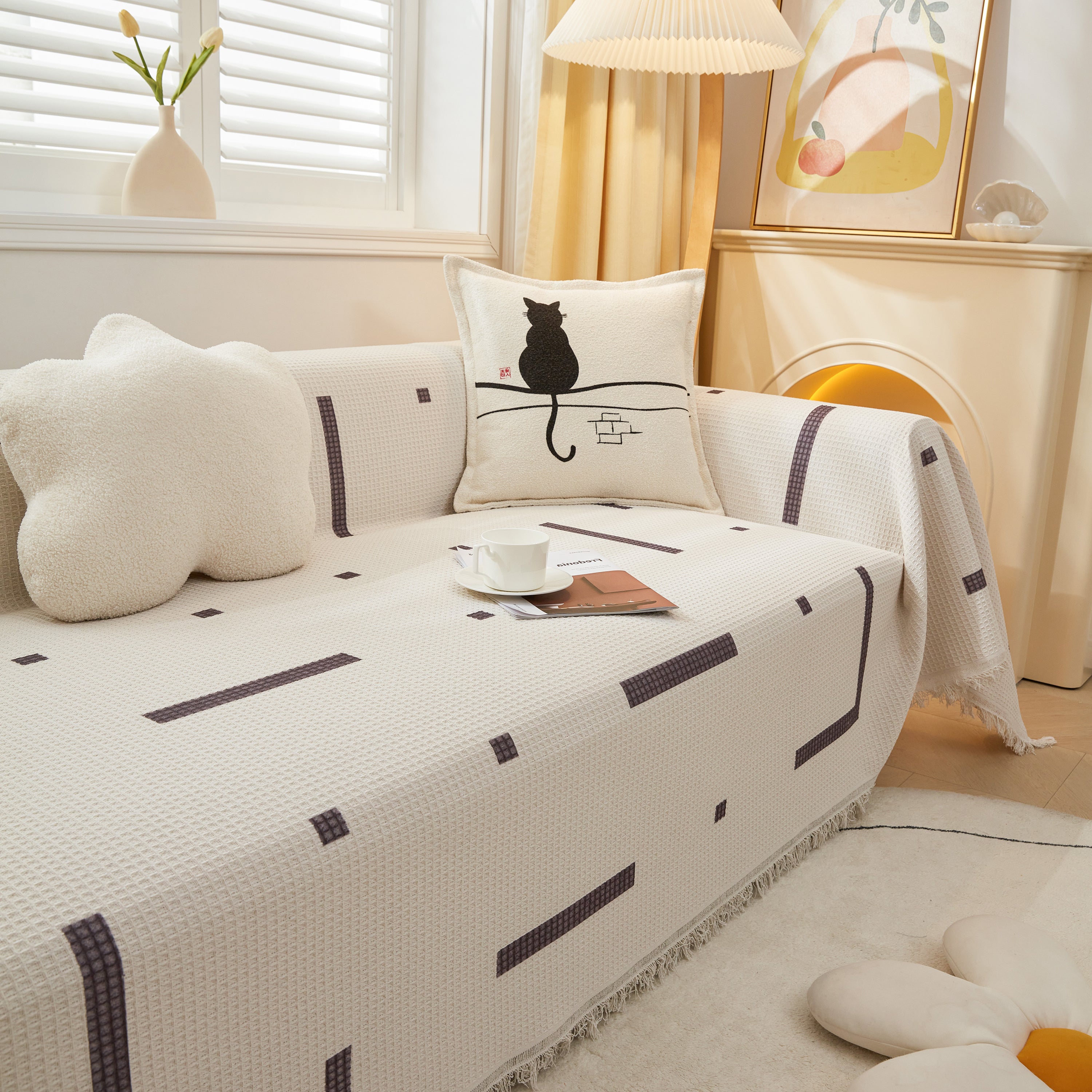 High-Quality Fabric Non-Slip Sofa Cover Throw, Throw Blankets for Couch, Furniture Covers for Pets