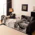 Modern Chenille Sofa Throw Cover, Oversized Floral Abstract Botanical Couch Protector