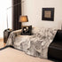 Modern Chenille Sofa Throw Cover, Oversized Floral Abstract Botanical Couch Protector