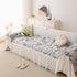 Botanical Sofa Cover with Chiffon Skirt, Floral Couch Throw Blanket for All-Season