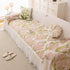 Botanical Sofa Cover with Chiffon Skirt, Floral Couch Throw Blanket for All-Season