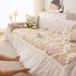 Botanical Sofa Cover with Chiffon Skirt, Floral Couch Throw Blanket for All-Season