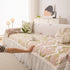 Botanical Sofa Cover with Chiffon Skirt, Floral Couch Throw Blanket for All-Season