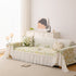 Botanical Sofa Cover with Chiffon Skirt, Floral Couch Throw Blanket for All-Season