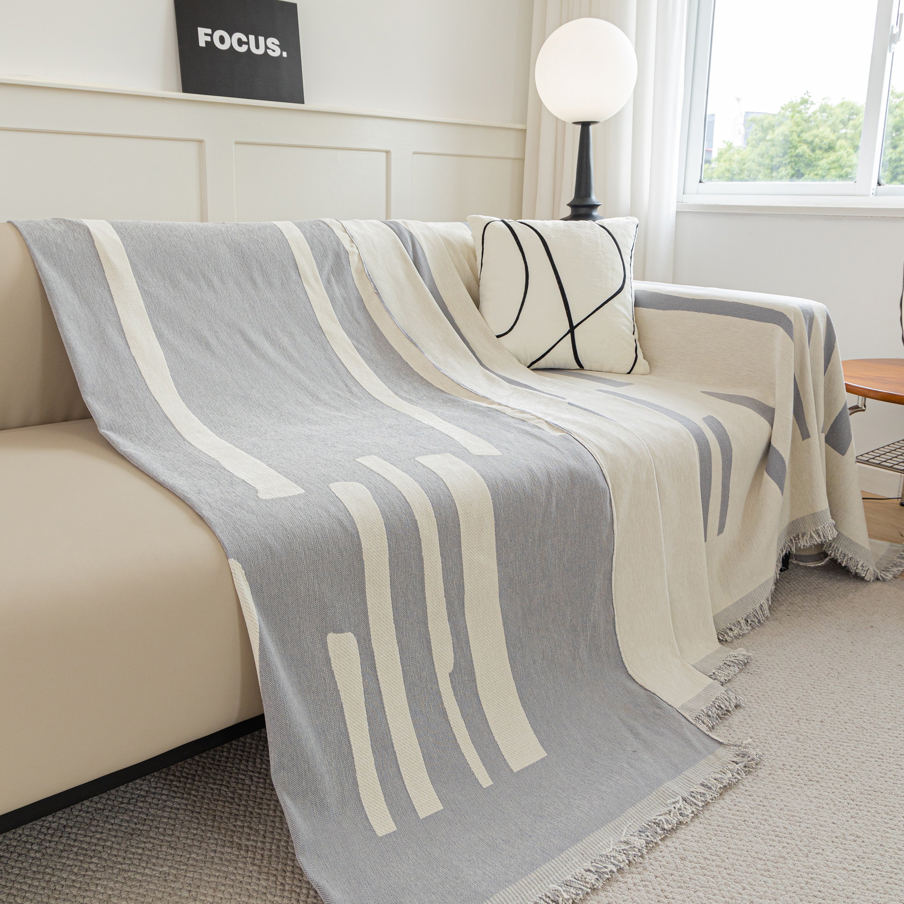 Soft Cozy Chenille Throw Cover for Couch with Tassel Accents, Dustproof Soft Throws for Sofa