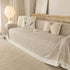Sofa Cover Throw with Lace Trim & Pom-Pom Fringe, Decorative Couch Cover Blanket