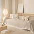 Sofa Cover Throw with Lace Trim & Pom-Pom Fringe, Decorative Couch Cover Blanket