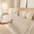 Sofa Cover Throw with Lace Trim & Pom-Pom Fringe, Decorative Couch Cover Blanket