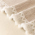 Sofa Cover Throw with Lace Trim & Pom-Pom Fringe, Decorative Couch Cover Blanket