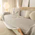 Sofa Cover Throw with Lace Trim & Pom-Pom Fringe, Decorative Couch Cover Blanket