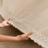 Lace Trim Pom Pom Tassel Edge Slipcover, Durable Furniture Cover for Pets Couch Sofa