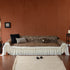 French Country Floral Sofa Cover with Chiffon Ruffle Skirt, Vintage Sofa Throw Cover