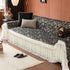 French Country Floral Sofa Cover with Chiffon Ruffle Skirt, Vintage Sofa Throw Cover