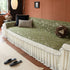 French Country Floral Sofa Cover with Chiffon Ruffle Skirt, Vintage Sofa Throw Cover