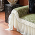 French Country Floral Sofa Cover with Chiffon Ruffle Skirt, Vintage Sofa Throw Cover