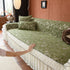 French Country Floral Sofa Cover with Chiffon Ruffle Skirt, Vintage Sofa Throw Cover