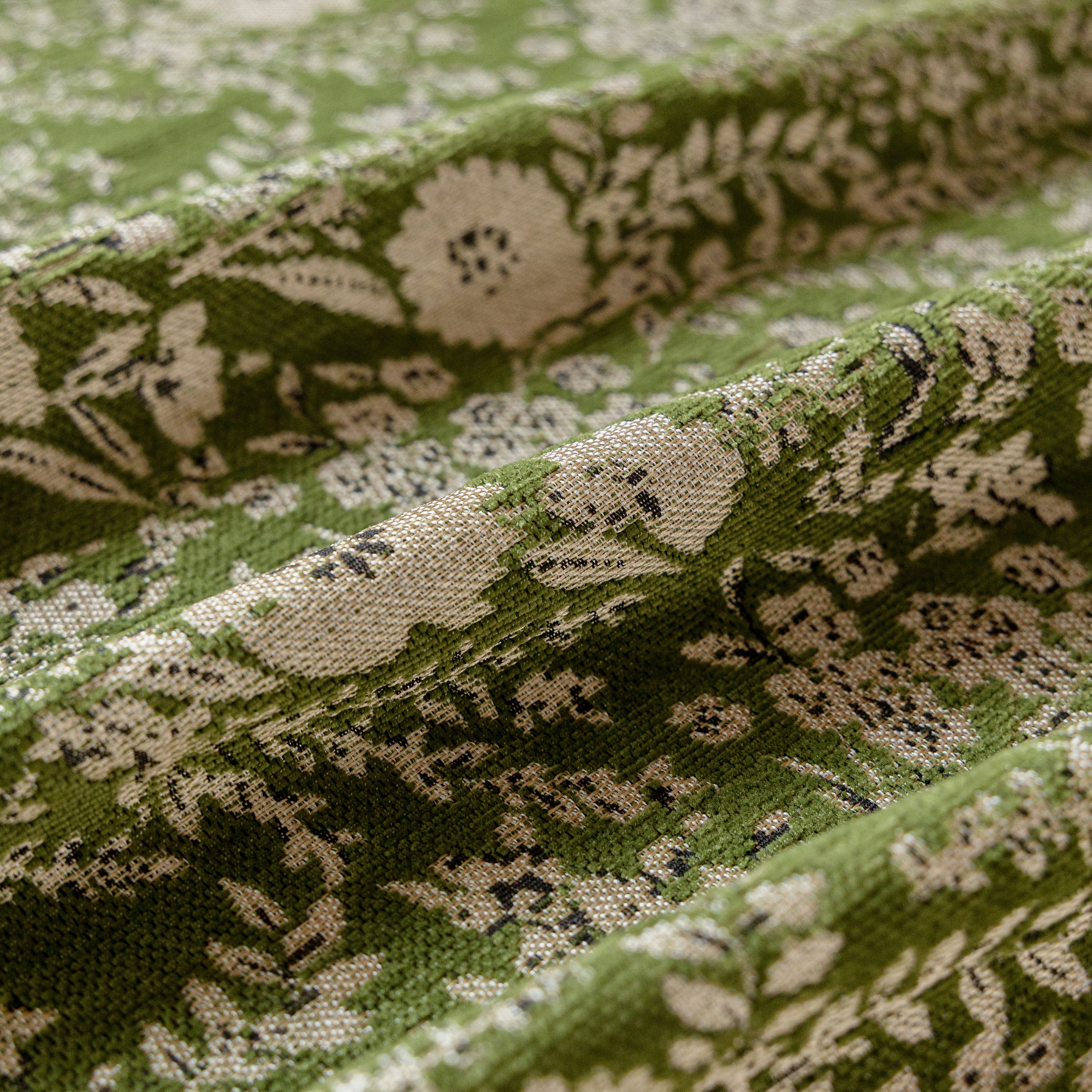 French Country Floral Sofa Cover with Chiffon Ruffle Skirt, Vintage Sofa Throw Cover