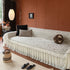 French Country Floral Sofa Cover with Chiffon Ruffle Skirt, Vintage Sofa Throw Cover