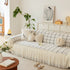 Grid Sofa Cover with Ruffle Skirt – Soft, Decorative, Full-Cover Couch Protector