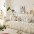Grid Sofa Cover with Ruffle Skirt – Soft, Decorative, Full-Cover Couch Protector