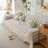Grid Sofa Cover with Ruffle Skirt – Soft, Decorative, Full-Cover Couch Protector