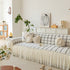 Grid Sofa Cover with Ruffle Skirt – Soft, Decorative, Full-Cover Couch Protector