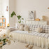Grid Sofa Cover with Ruffle Skirt – Soft, Decorative, Full-Cover Couch Protector
