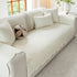 Floral Cotton Quilted Sofa Cover, Non-Slip Couch Protector with Scalloped Edges