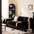 Jacquard Floral Band Sofa Cover with Tassels, Thick Textured Couch Throw Blanket