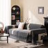 Jacquard Floral Band Sofa Cover with Tassels, Thick Textured Couch Throw Blanket