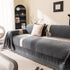 Jacquard Floral Band Sofa Cover with Tassels, Thick Textured Couch Throw Blanket