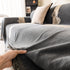 Jacquard Floral Band Sofa Cover with Tassels, Thick Textured Couch Throw Blanket