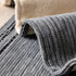 Jacquard Floral Band Sofa Cover with Tassels, Thick Textured Couch Throw Blanket