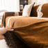 Jacquard Floral Band Sofa Cover with Tassels, Thick Textured Couch Throw Blanket