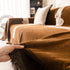 Jacquard Floral Band Sofa Cover with Tassels, Thick Textured Couch Throw Blanket